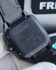 SANTOS 40MM BLACK CASE LEATHER STRAP