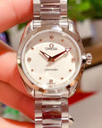 AQUA TERRA 28MM QUARTZ STEEL WHITE DIAL
