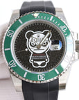 SUBMARINER DATE 40MM CUSTOM STEEL GREEN BEZEL BLACK BEAR DIAL