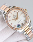 SEAMASTER CO-AXIAL 34MM ROSE GOLD STEEL DIAMOND BEZEL