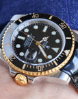 SUBMARINER DATE 40 STEEL CASE GOLD BLACK CERAMIC LEATHER