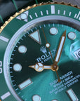 SUBMARINER DATE 40 STEEL CASE GOLD GREEN CERAMIC LEATHER