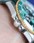 SUBMARINER DATE 40 STEEL CASE GOLD GREEN CERAMIC LEATHER