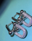 HARDWARE DROP EARRINGS DOUBLE LINK DIAMOND