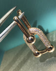 HARDWARE DROP EARRINGS DOUBLE LINK DIAMOND