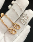 CHAINE SMALL DROP EARRINGS GOLD AND SILVER