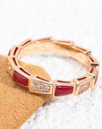 SERPENTI RING PINK GOLD CARNELIAN DIAMOND 3MM