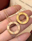 LOVE NECKLACE 16MM 3 DIAMONDS