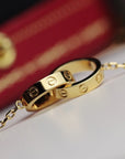 LOVE NECKLACE DOUBLE RING GOLD