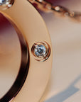 LOVE NECKLACE 16MM 6 DIAMONDS PINK GOLD