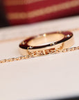 LOVE NECKLACE 16MM 6 DIAMONDS PINK GOLD