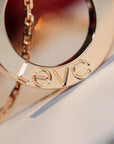 LOVE NECKLACE 16MM 6 DIAMONDS PINK GOLD