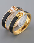 H RING LOCK BRACELET 12MM BLACK