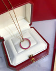 JUSTE NECKLACE GOLD RED DIAMONDS