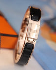 H LOCK BLACK PINK GOLD BRACELET 12MM