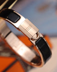 H LOCK BLACK PINK GOLD BRACELET 12MM