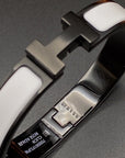 H BRACELET 12MM BLACK WHITE CERAMIC