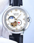 BALLON BLEU 36MM OPEN HEART PINK DIAMOND NUMERALS