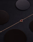 HEART CARNELIAN PINK GOLD BRACELET