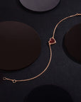 HEART CARNELIAN PINK GOLD BRACELET