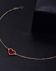 HEART CARNELIAN PINK GOLD BRACELET