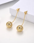 CD BALL DROP GOLD EARRINGS