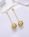CD BALL DROP GOLD EARRINGS