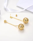 CD BALL DROP GOLD EARRINGS