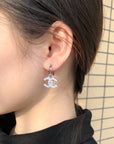 CC SILVER DIAMOND DROP EARRINGS