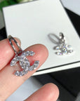 CC SILVER DIAMOND DROP EARRINGS
