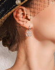 CC SILVER DIAMOND DROP EARRINGS