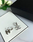 CC SILVER DIAMOND DROP EARRINGS