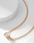 HARDWEAR DIAMOND PEDANT DOUBLE CHAIN NECKLACE
