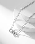 HARDWEAR DIAMOND PEDANT DOUBLE CHAIN NECKLACE