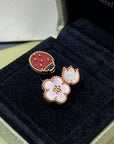 LUCKY SPRING 3 MOTIF PINK GOLD RING