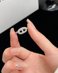 RONDE SMALL SILVER DIAMOND RING