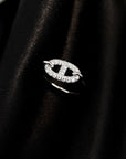 RONDE SMALL SILVER DIAMOND RING