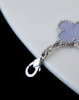 CLOVER 5 MOTIF SILVER CHALCEDONY BRACELET