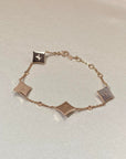 STAR 4 MOTIF MOP DIAMOND PINK GOLD BRACELET