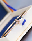LV IDYLLE PINK GOLD OPEN BRACELET DIAMOND PAVED