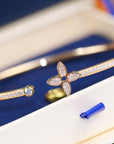 LV IDYLLE PINK GOLD OPEN BRACELET DIAMOND PAVED