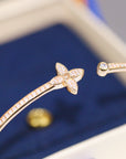 LV IDYLLE PINK GOLD OPEN BRACELET DIAMOND PAVED