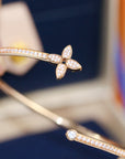 LV IDYLLE PINK GOLD OPEN BRACELET DIAMOND PAVED