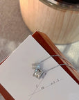 PERLEE DOUBLE PENDANT SILVER DIAMOND NECKLACE