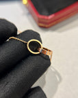 LOVE NECKLACE DOUBLE RING PINK GOLD