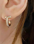 T1 HOOP DIAMOND EARRINGS