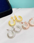 T1 HOOP DIAMOND EARRINGS