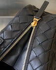 BV GETAWAY SMALL 23CM BLACK LAMBSKIN