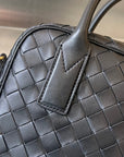 BV GETAWAY SMALL 23CM BLACK LAMBSKIN