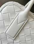BV GETAWAY SMALL 23CM WHITE LAMBSKIN